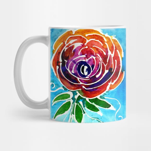 Abstract Watercolor Rose by ZeichenbloQ